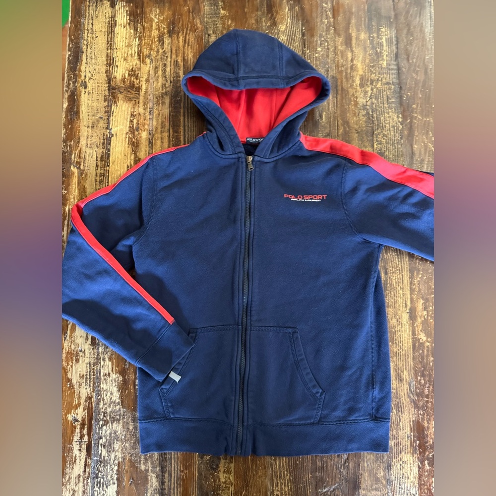 Ralph Lauren Kids Blue and Red Hoodie